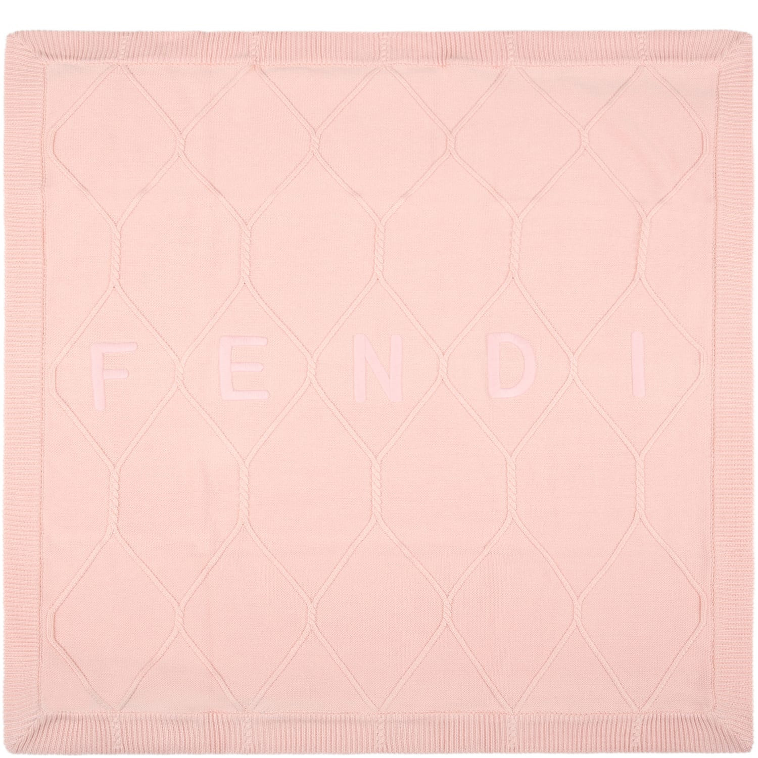 Fendi Pink Blanket For Baby Girl With Logo | Italist.com US