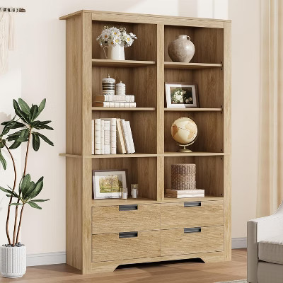 72in Tall Bookcase with Storage, Freestanding Display Storage Bookshelves, Modern Book Organizer for Living Room, Bedroom, Home Office, Library, Wood | Target