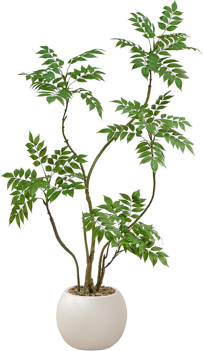 Artificial Mahonia Fortunei Tree 5FT,Tall Fake Plant Artificial Sumac Tree, Faux Plants Indoor Fa... | Amazon (US)