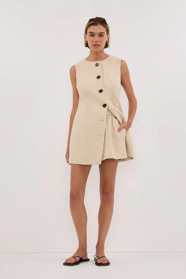 FRANKIE OAT TWEED ELASTIC SHORT | DISSH