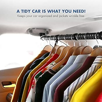 MYSBIKER Car Clothes Hanger Bar, Adjustable Telescoping Bar Vehicle Clothing Rack with 3 sections... | Amazon (US)
