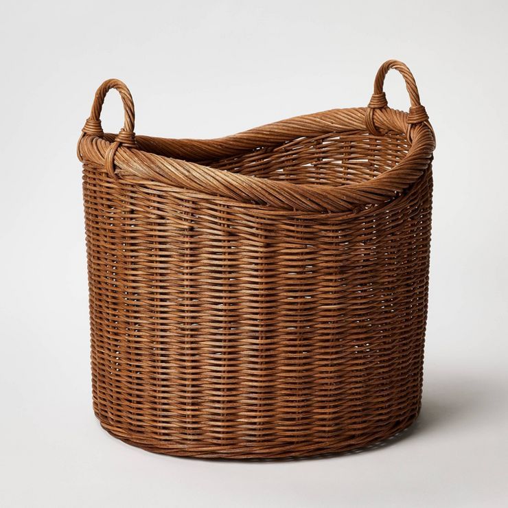 Round Vintage French Tall Wicker Basket - Threshold™ designed with Studio McGee | Target