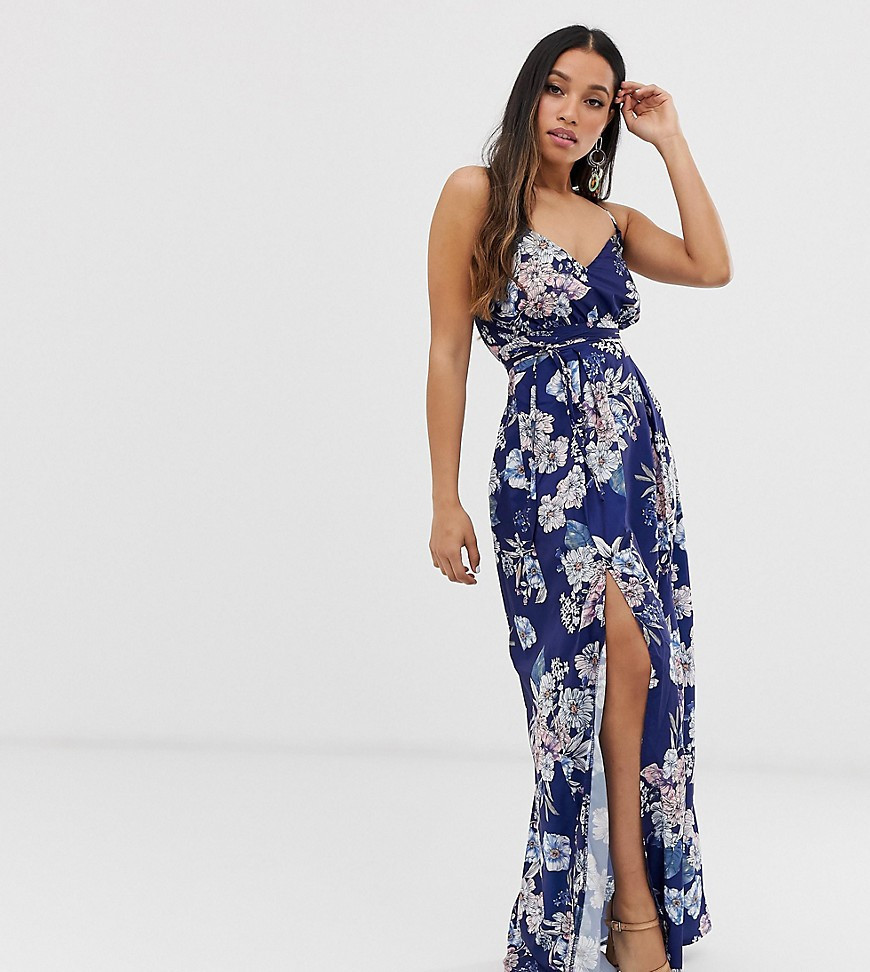 Parisian Petite – Wickel-Maxikleid mit floralem Design-Navy | ASOS (Global)