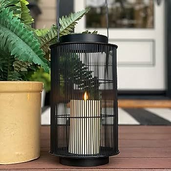 LampLust Outdoor Lantern Decorative Outdoor Patio Decor, 12 Inch Candle Lantern, Black Metal, Out... | Amazon (US)