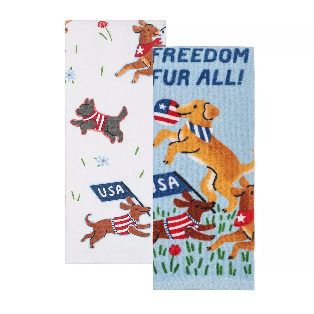 Americana Dog 2-Pack Terry Cloth Kitchen Towel Set | Kohl's