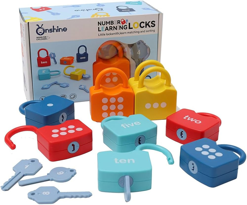 Kghios Kids Learning Locks with Keys Numbers Matching & Counting Montessori Math Educational Toys... | Amazon (US)
