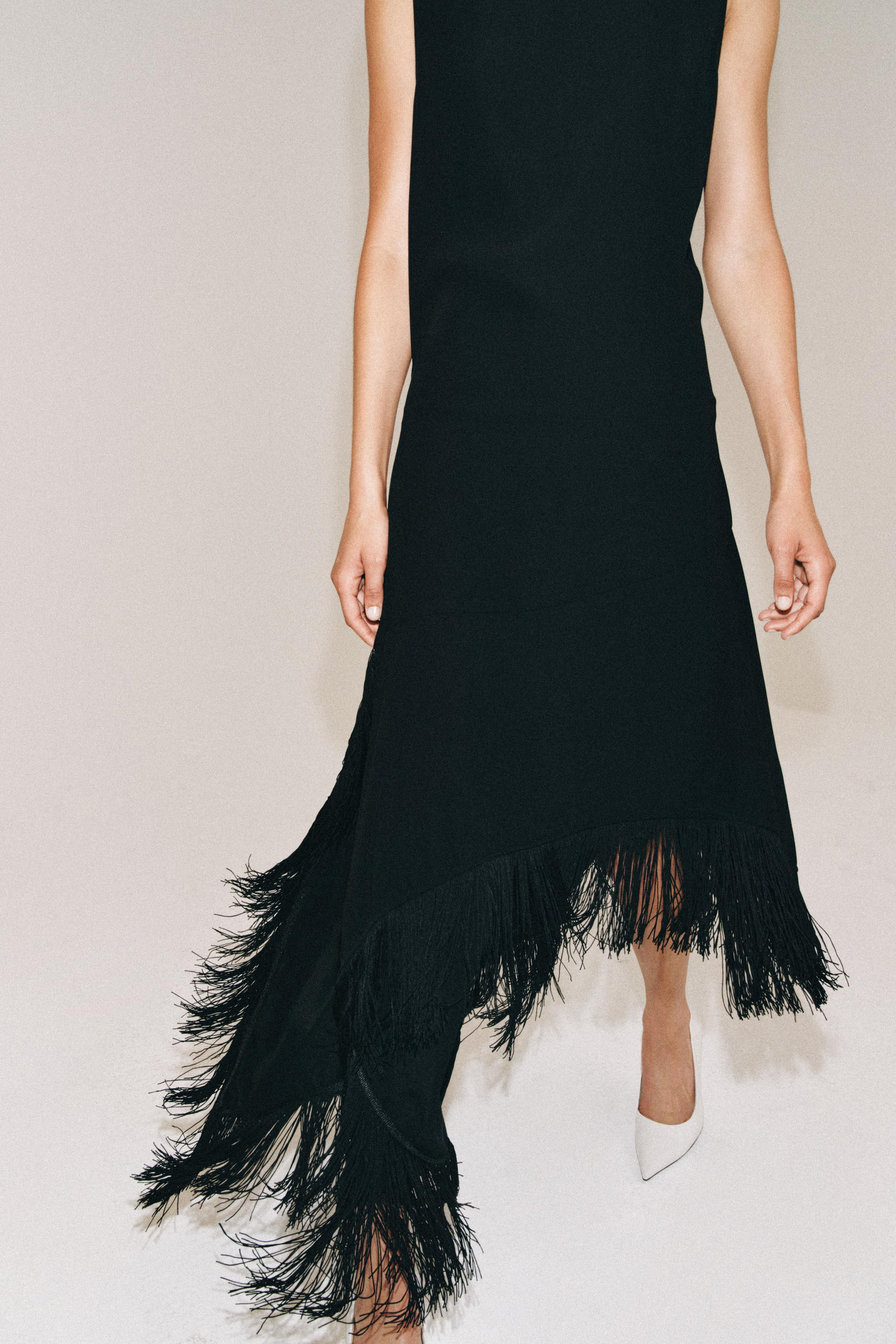 ASYMMETRIC FRINGED DRESS ZW COLLECTION | Zara US