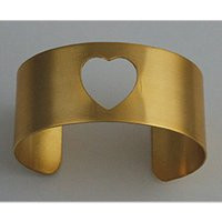 Brass Cuff Bracelet Heart Cutout, 1 1/8"" Wide | Etsy (US)