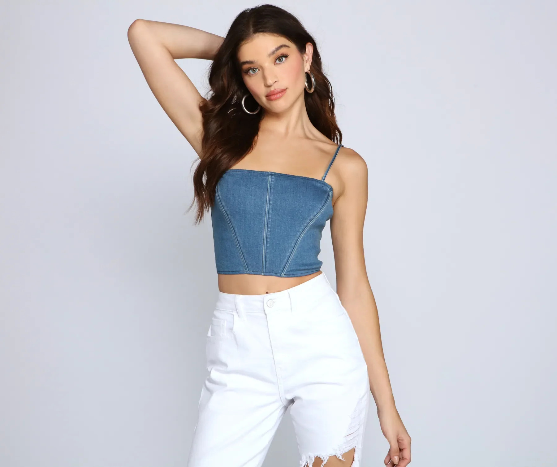 Classic Staple Denim Corset Top | Windsor Stores