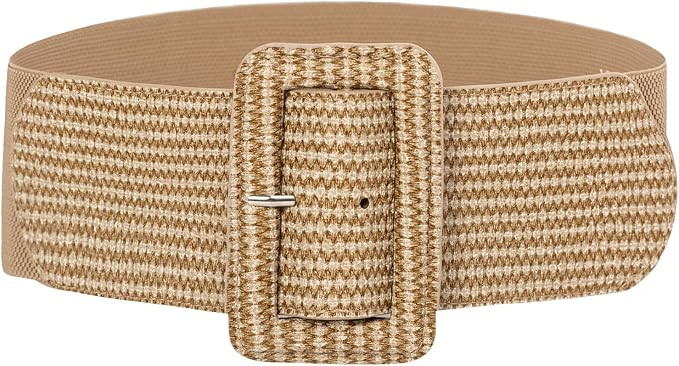 GRACE KARIN Women's Stretchy Belt 1950s 3 Inch Wide Elastic Belts | Amazon (US)
