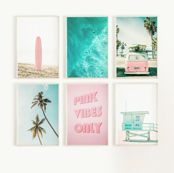 Beach Prints Set of 6 Combi Van Teen Girl Room Decor Dorm | Etsy | Etsy (US)