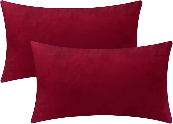 Set of 2 Comfortable Throw Pillow Covers for Bedding, Decorative Accent Cushion Sham Cases for Co... | Amazon (US)