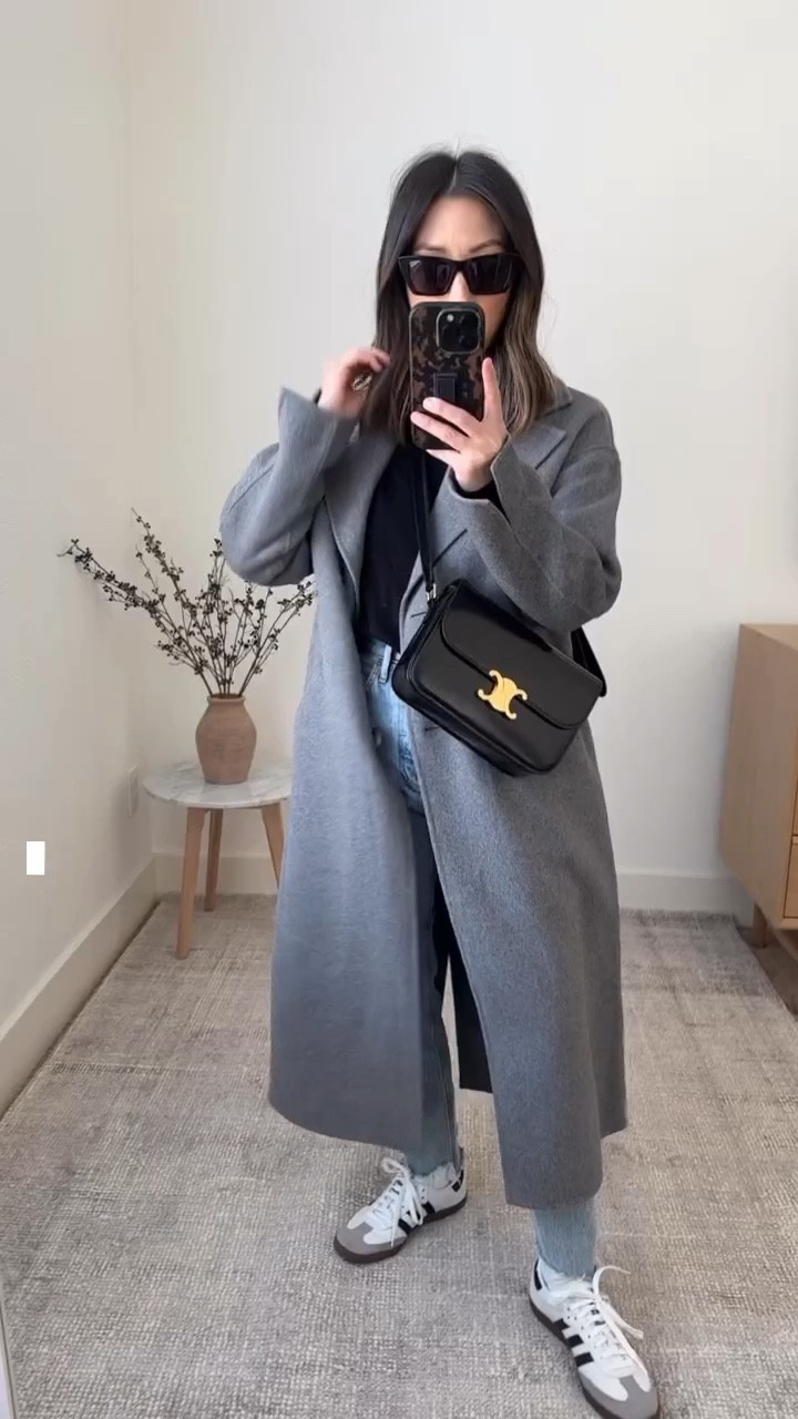 Spring coats, spring jackets. Banana Republic unlined wool coat. Very thin but love this color. On sale! 

Coat - BR petite xs
Sweater - J.Crew xs (old)
Jeans - AGOLDE 24
Sneakers - Adidas Samba 4.5 men’s. 
Bag - Celine Triomphe medium 
Sunglasses - YSL 

Petite Style, Neutral outfit, capsule wardrobe, minimal style, street style outfits, Affordable fashion, Spring fashion, Spring outfit, spring jacket, travel outfit. 

#LTKsalealert #LTKshoecrush #LTKitbag