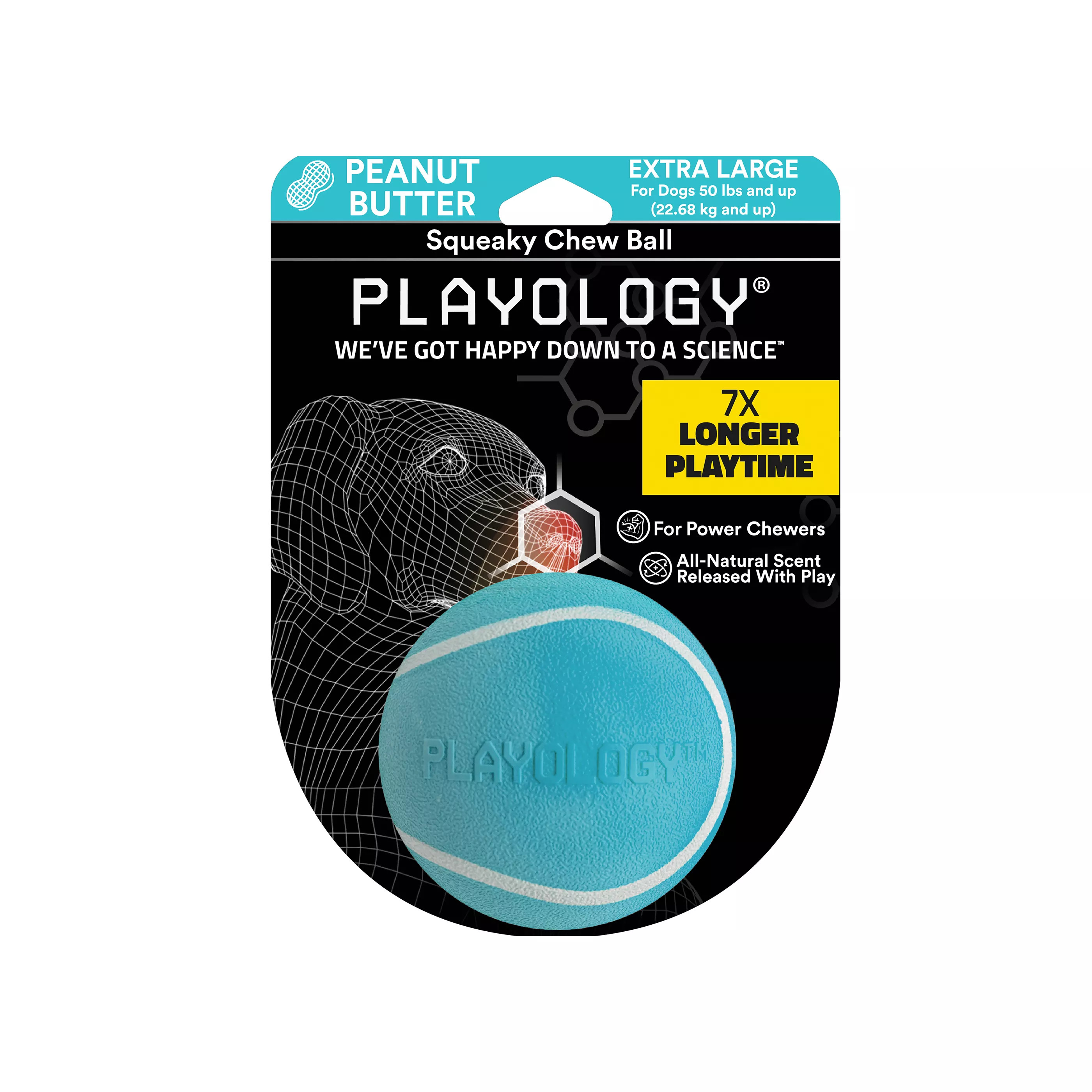 Playology® Squeaky Chew Ball Scented Dog Toy - Peanut Butter | PetSmart