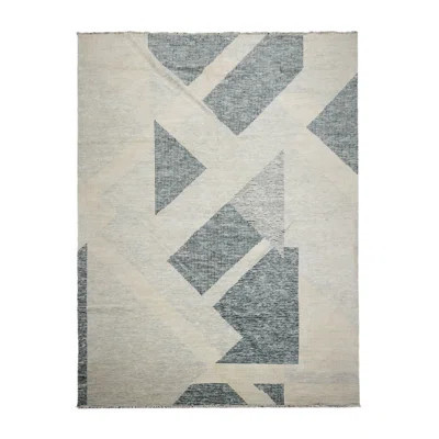 Rectangle Geometric Handwoven Wool Indoor Area Rug in Ivory | Wayfair North America
