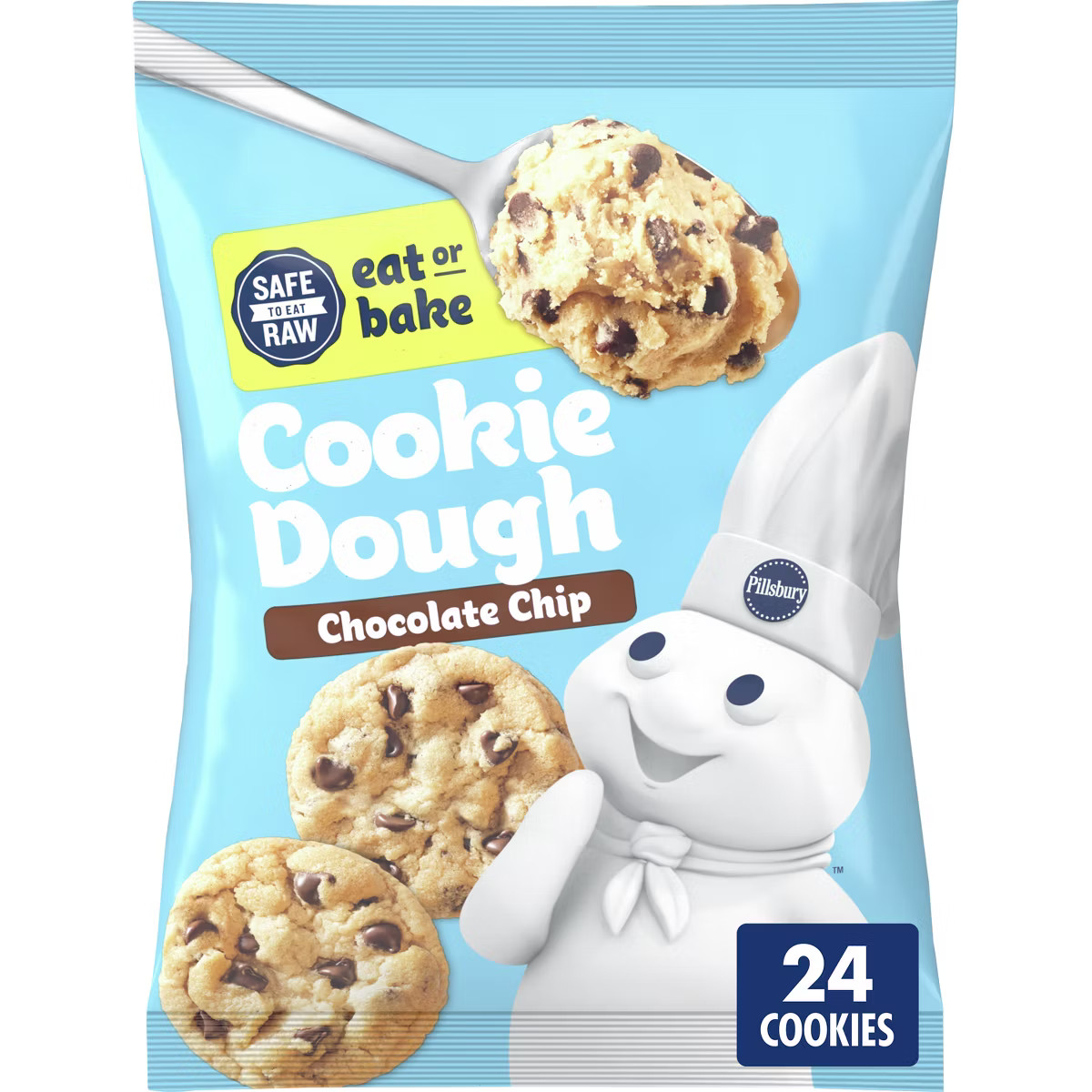 Pillsbury Chocolate Chip Cookie Dough - 16oz/24ct | Target