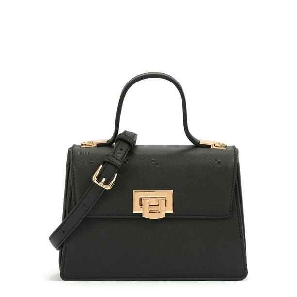 BeCool Women's Adult Top Handle Satchel Handbag with Lock Black | Walmart (US)