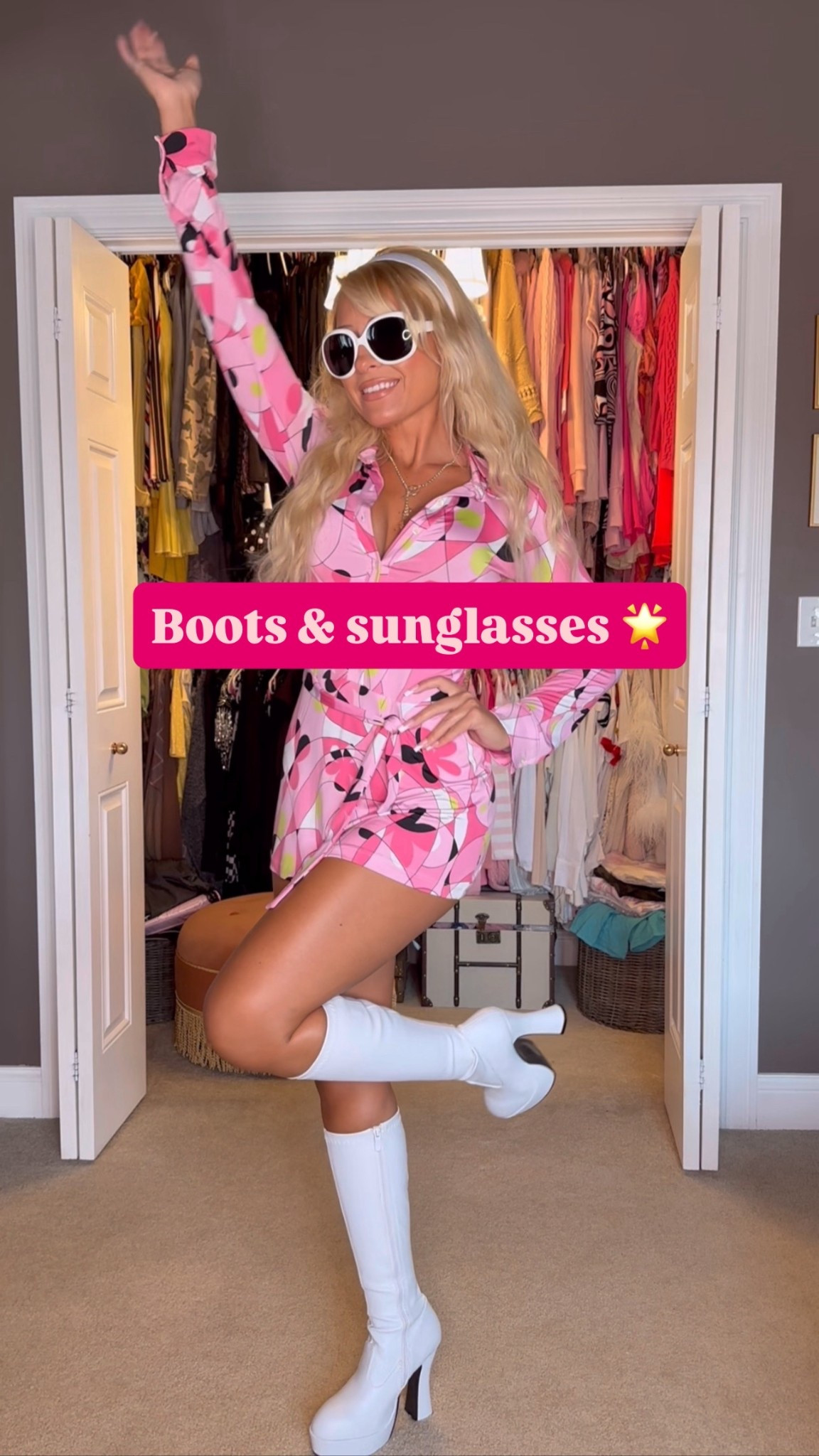 Sunglasses are exact, I bought my boots a few years ago! Tagged similar 🤍✨