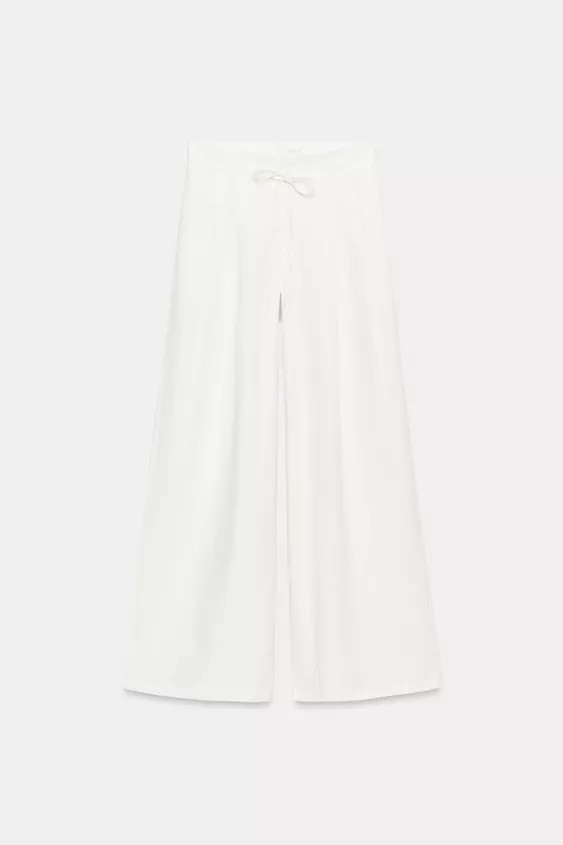 PLEATED WIDE LEG PANTS | Zara US