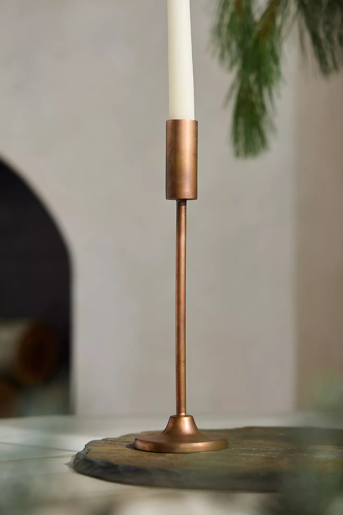 Burnished Copper Taper Holder | Anthropologie (US)