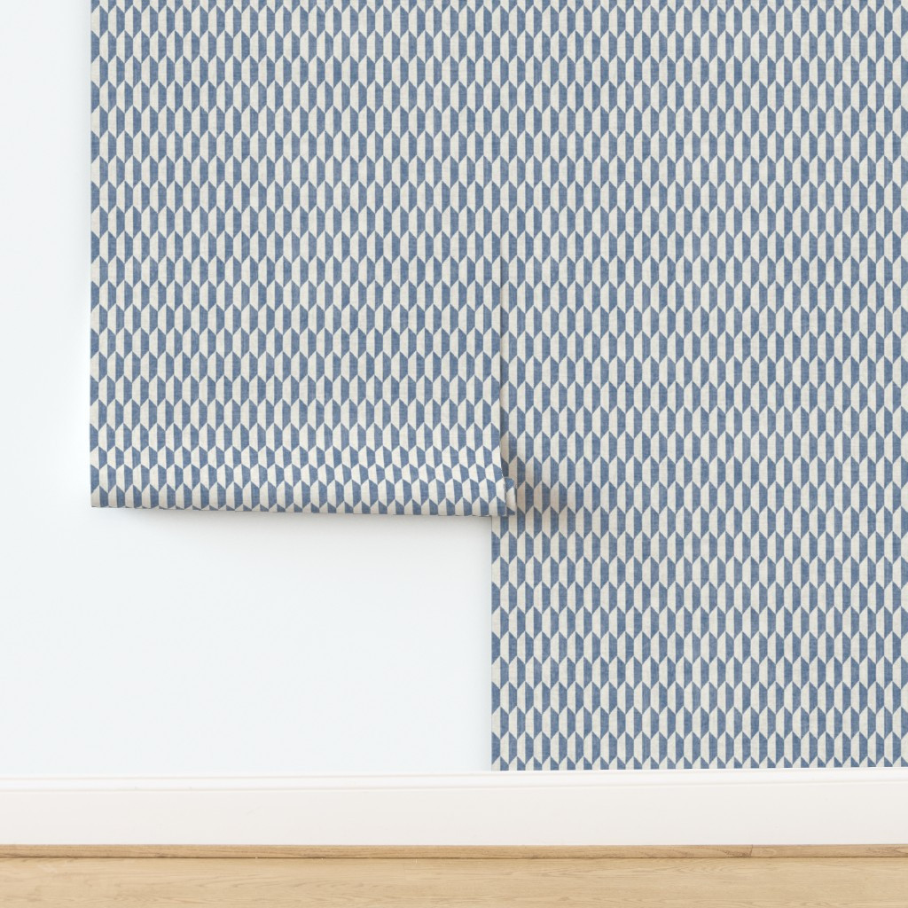 Small indigo blue and white diamond checkers geometric for a boys nursery Wallpaper | Spoonflower | Spoonflower
