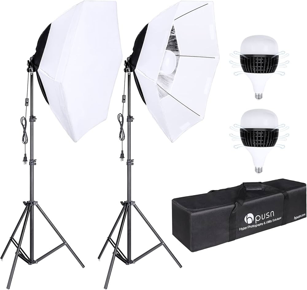 [Upgrade Version] HPUSN Softbox Lighting Kit 26inches Hexagon Continuous Lighting System Photogra... | Amazon (US)