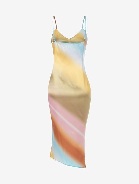 ZAFUL Casual Maxi Dress for Women Split Sexy Cocktail Dress Cut Out Bodycon Dress Spaghetti Strap... | Amazon (US)