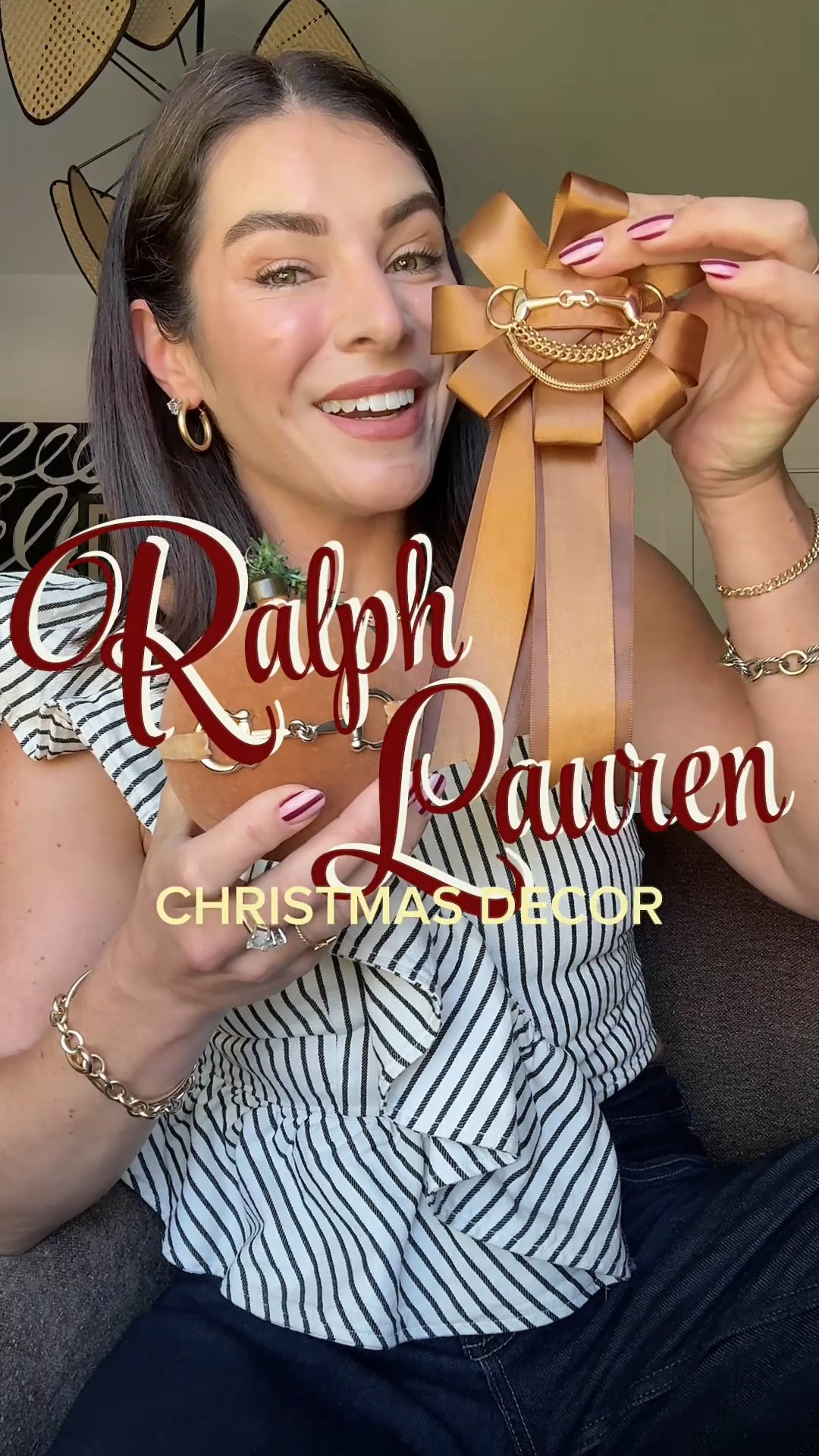 Ralph Lauren Christmas decor DIY ornaments! Ralph Lauren Christmas decorations. Brown Christmas tree.