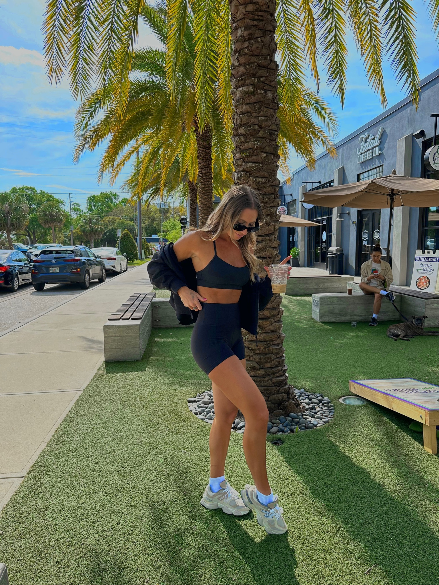 Bra: size 6
Jacket: XS/S 
Shorts: size 4
Shoes: true to size 

#LTKunder100 #LTKstyletip #LTKfit