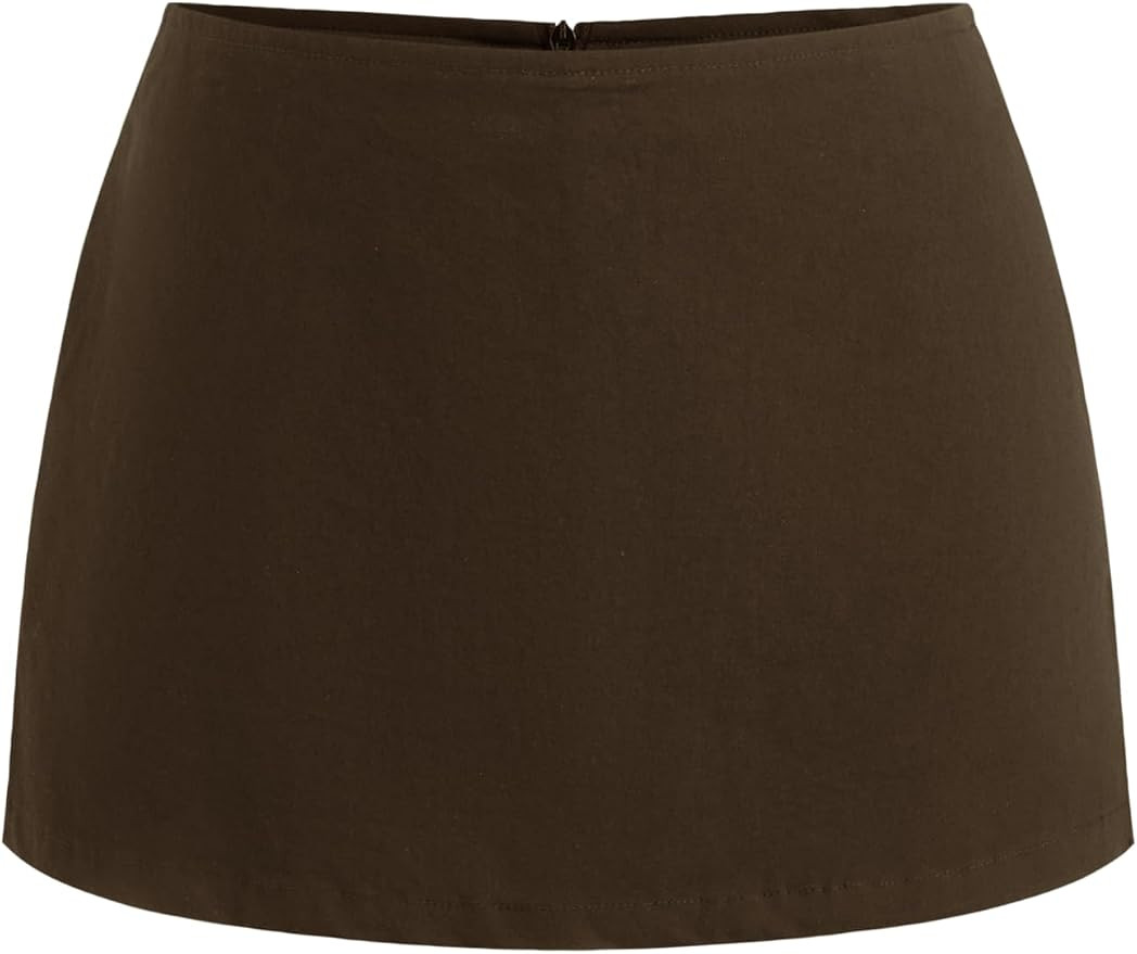 CIDER Skort for Women Split Low Waist Skort Bodycon Woven Plain Lined Short | Amazon (US)