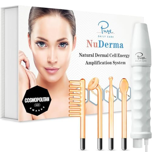 Pure Daily Care NuDerma Handheld Skin Therapy Wand Machine w/Neon – Anti-Aging - Skin Tightening - Wrinkle Reducing - Dark Circles – Clarifying - Hair & Scalp Stimulator | Amazon (US)