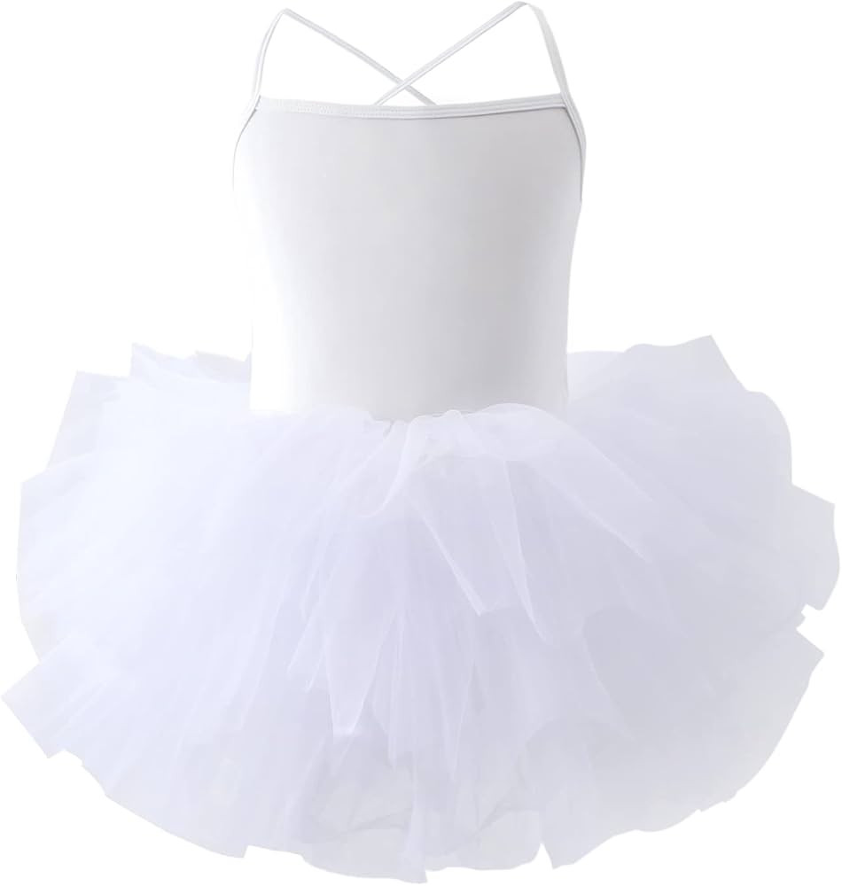 KARETT Toddler Girls Ballet Leotards with Backless Criss Cross Strap Sleeveless Ballerina Tutu Dress | Amazon (US)