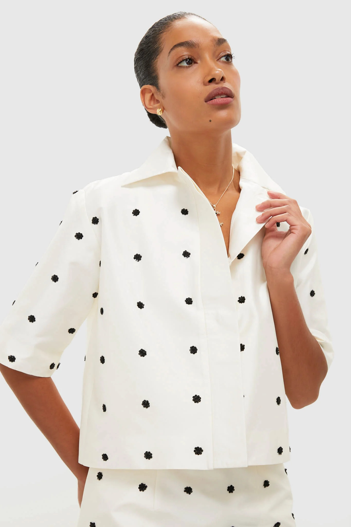 Ivory Polka Dot Daphne Shirt | Tuckernuck (US)