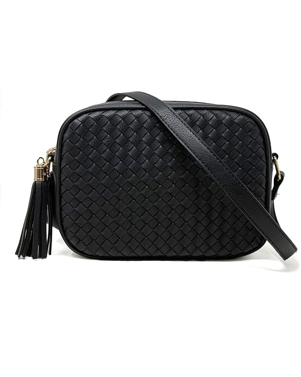 AFKOMST Woven Crossbody Bags for Women Small Summer Purse and Boho Handbags with Tassels,Vegen Le... | Amazon (US)