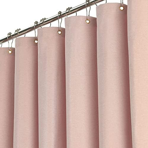 BTTN Extra Long Shower Curtain - 84 Inch Long Linen Textured Heavy Duty Fabric Shower Curtain Set... | Amazon (US)