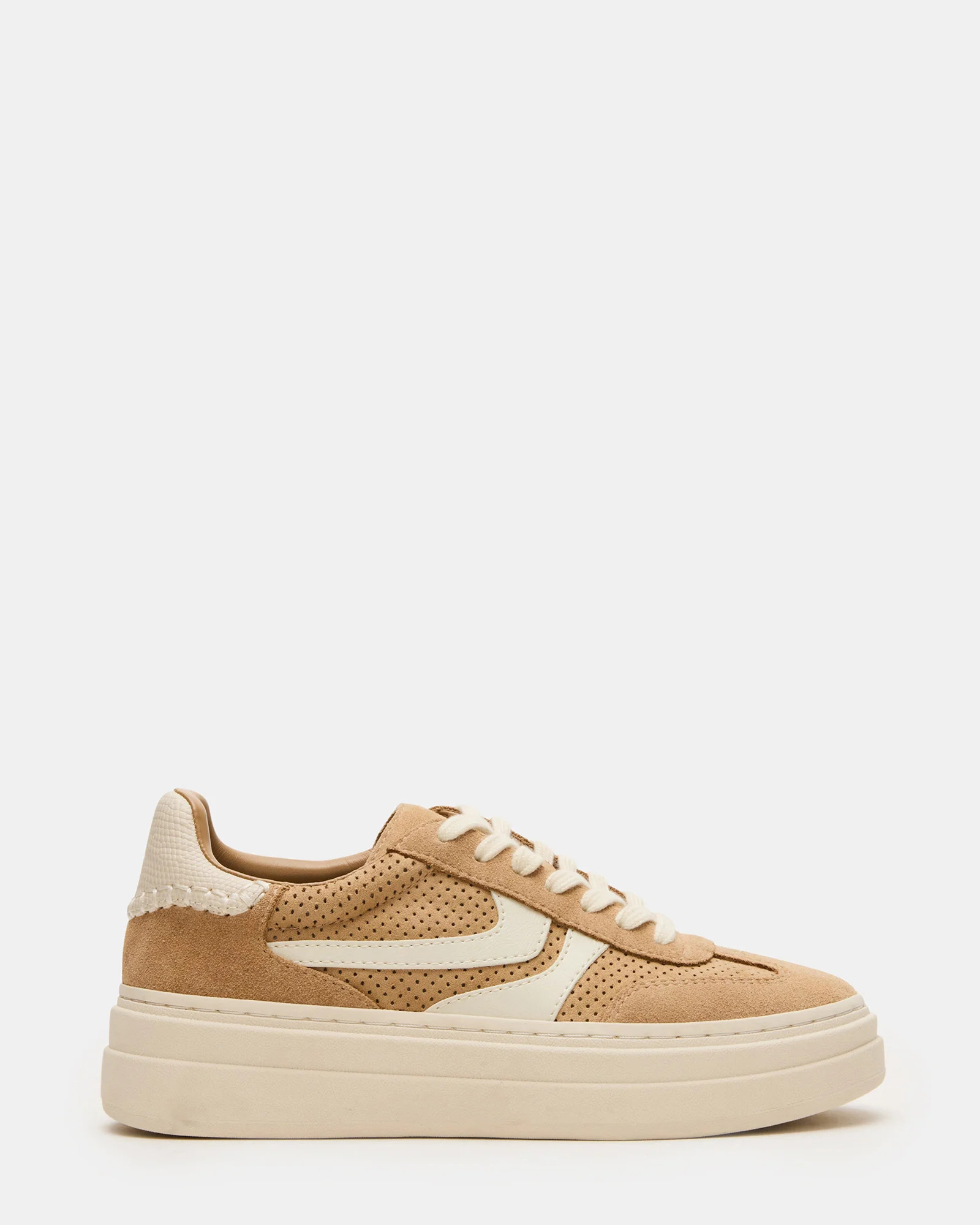 DODGE Perforated Camel Multi Women's Low-Top Platform Sneaker | Steve Madden (US)