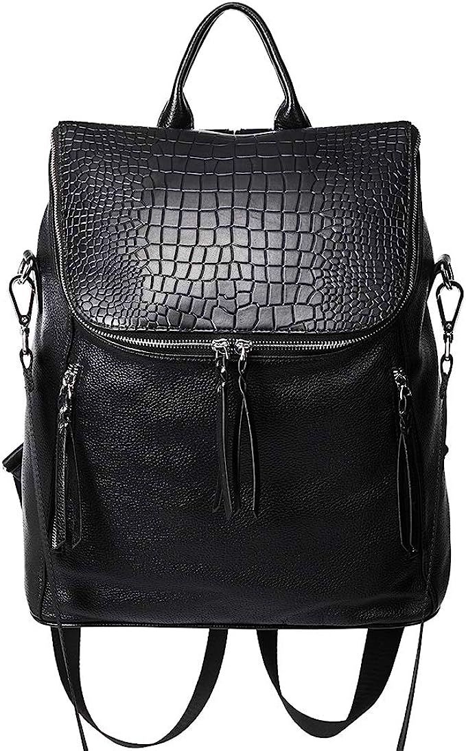 CLUCI Genuine Leather Women Backpack Purse Fashion Large Designer Travel Ladies Shoulder Bag | Amazon (US)