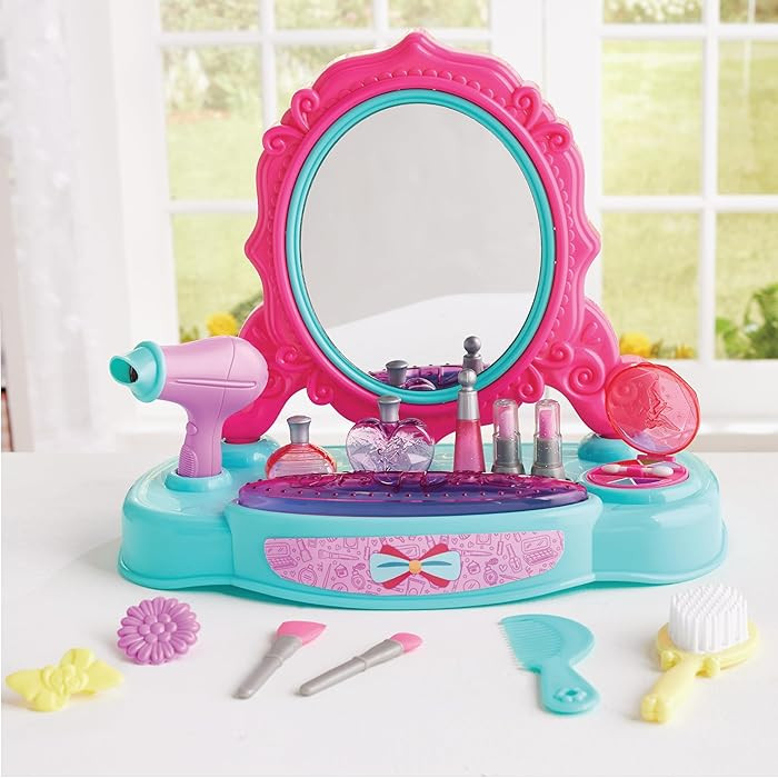 Kidoozie Just Imagine Glamour Girls Styling Center for Pretend Play. Includes Tabletop Vanity, Ha... | Amazon (US)
