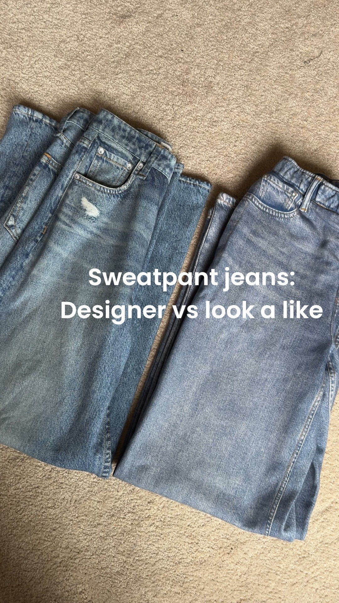 Sweatpant jeans. 
-It took me seeing a pair in person to appreciate the concept, as a true denim fabric lover. But the feel, the drape, the look, and of course the comfort ended up winning me over. 
-I’m wearing the designer version here, but am also linking my favorite alternative to the popular designer pair that has been restocked in all sizes and currently on sale for around $53-$59. The look for less option I am recommending is the best alternative that I have found after trying out a few pairs. Size down. The regular length is a bit long for me with flat shoes, but actually looks good when it skims the floor. 
-Soft classic crewneck sweater. I like to size up in this style. 
-New sneakers that are a great option to add interest to neutral looks. Size down. 
-Quilted shoulder bag style that also comes with a crossbody strap and chain strap. 
-Initial necklace works great with crewneck tops. 


#LTKOver40 #LTKSaleAlert #LTKStyleTip