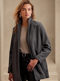 Brushed Knit Long Jacket | Banana Republic Factory