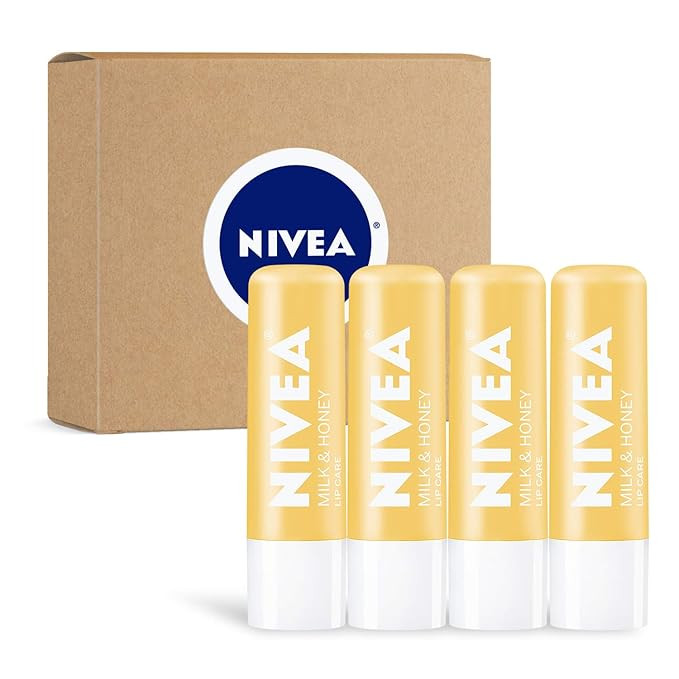 NIVEA Milk & Honey Lip Care - Moisturized Lips All Day - 0.17 oz Tube - 4 Pack | Amazon (US)