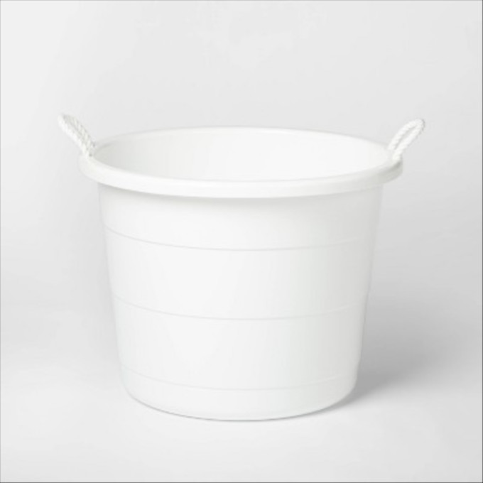 Click for more info about Target/Home/Storage & Organization/Decorative Storage‎Plastic Storage Tub with Woven White Hand...