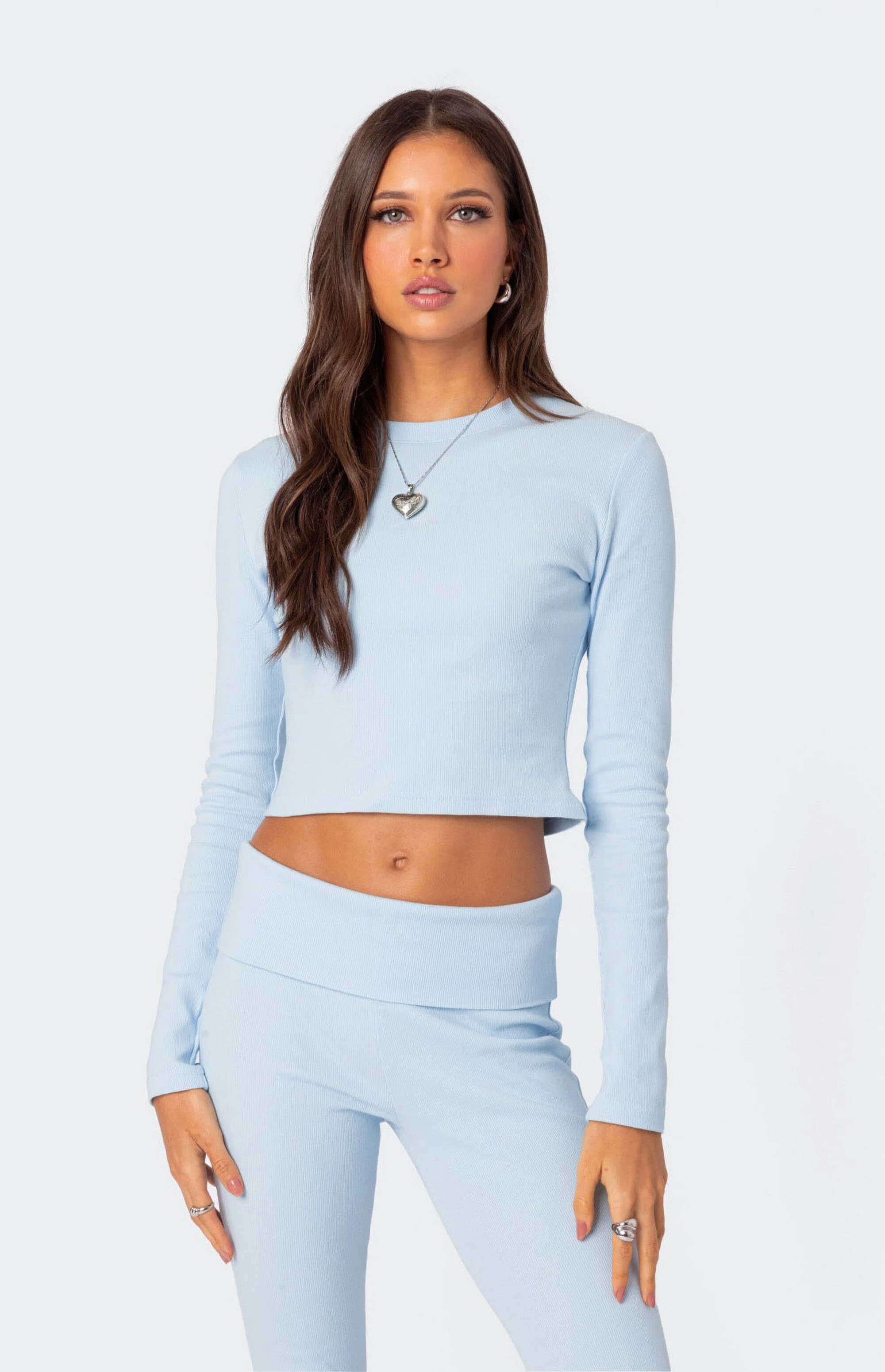 Edikted Coffee Break Ribbed Long Sleeve Top | PacSun