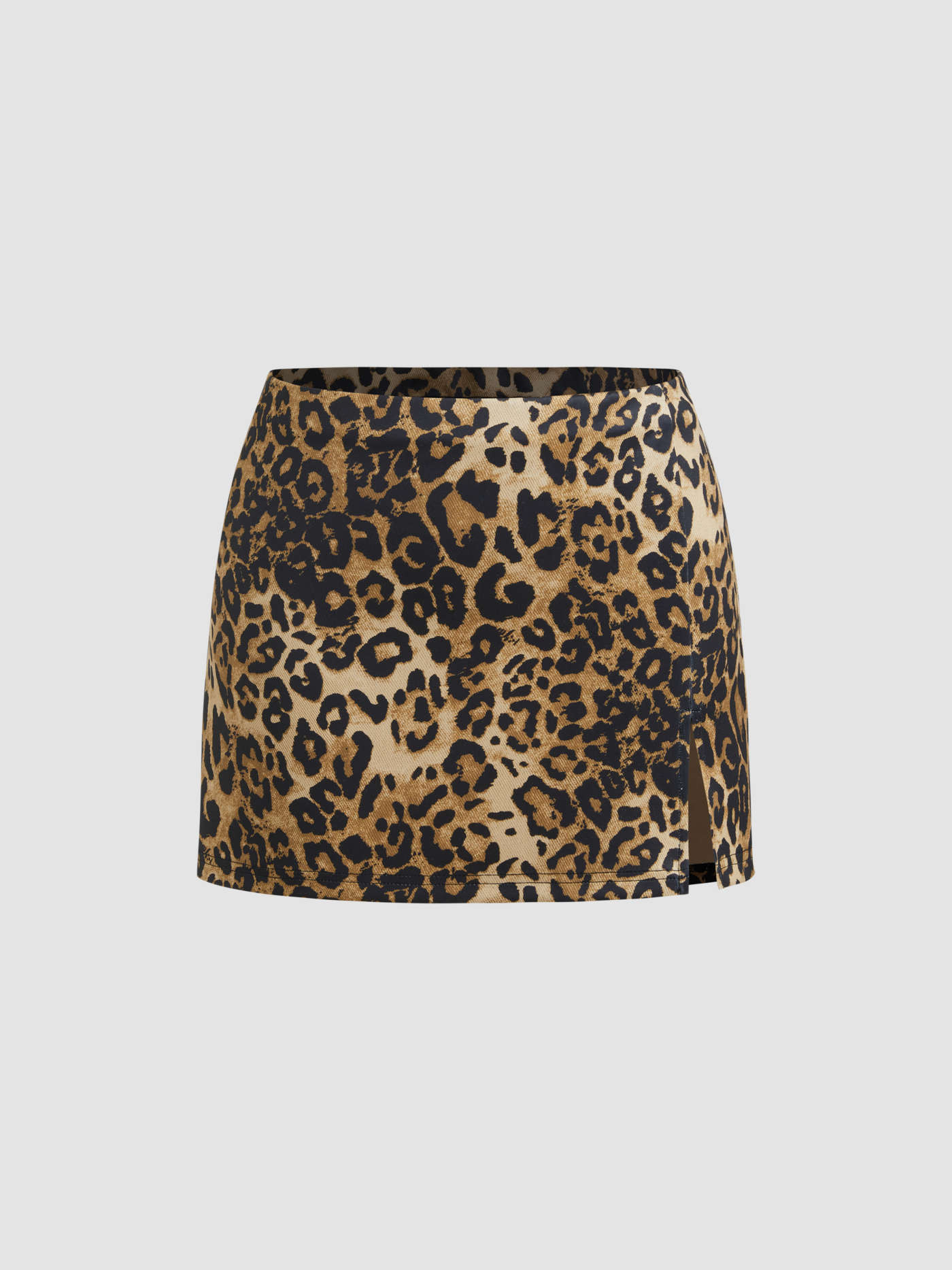 Low Rise Leopard Split Mini Skirt | Cider