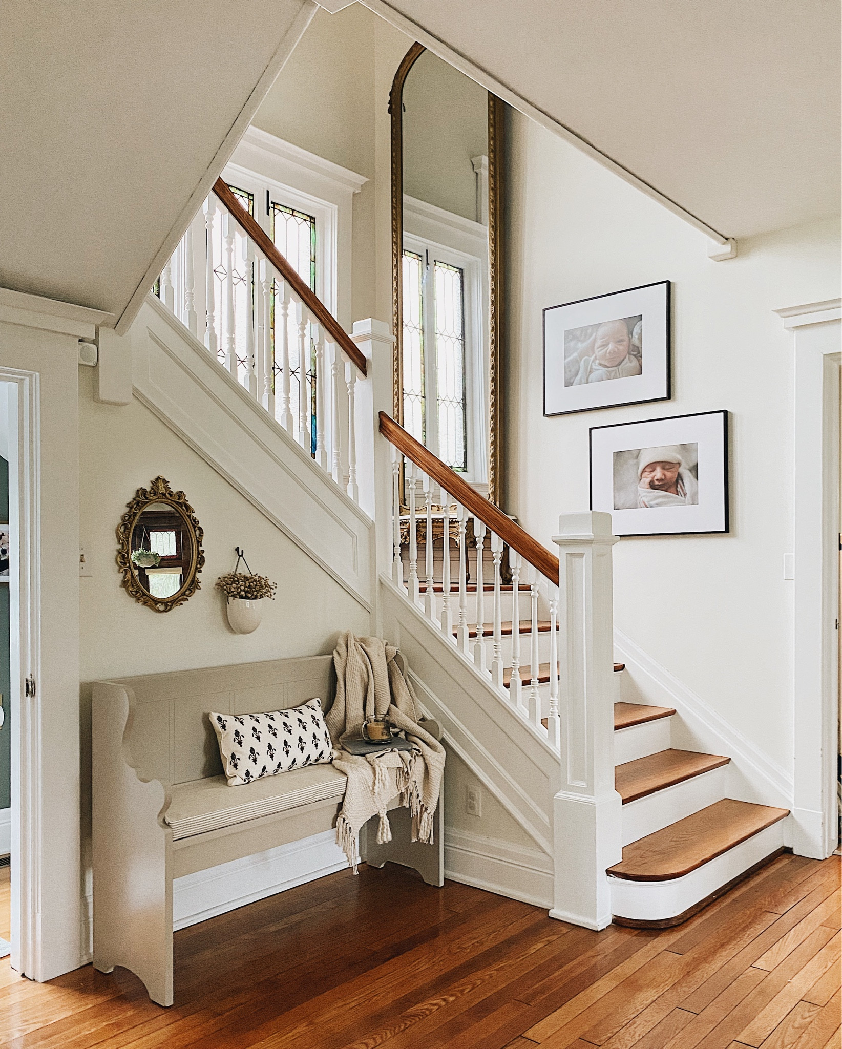 Shop our entryway! I had fun painting our entryway bench “Pashmina” by Benjamin Moore & making my DIY bench cushion. 

#LTKfindsunder100 #LTKstyletip #LTKhome