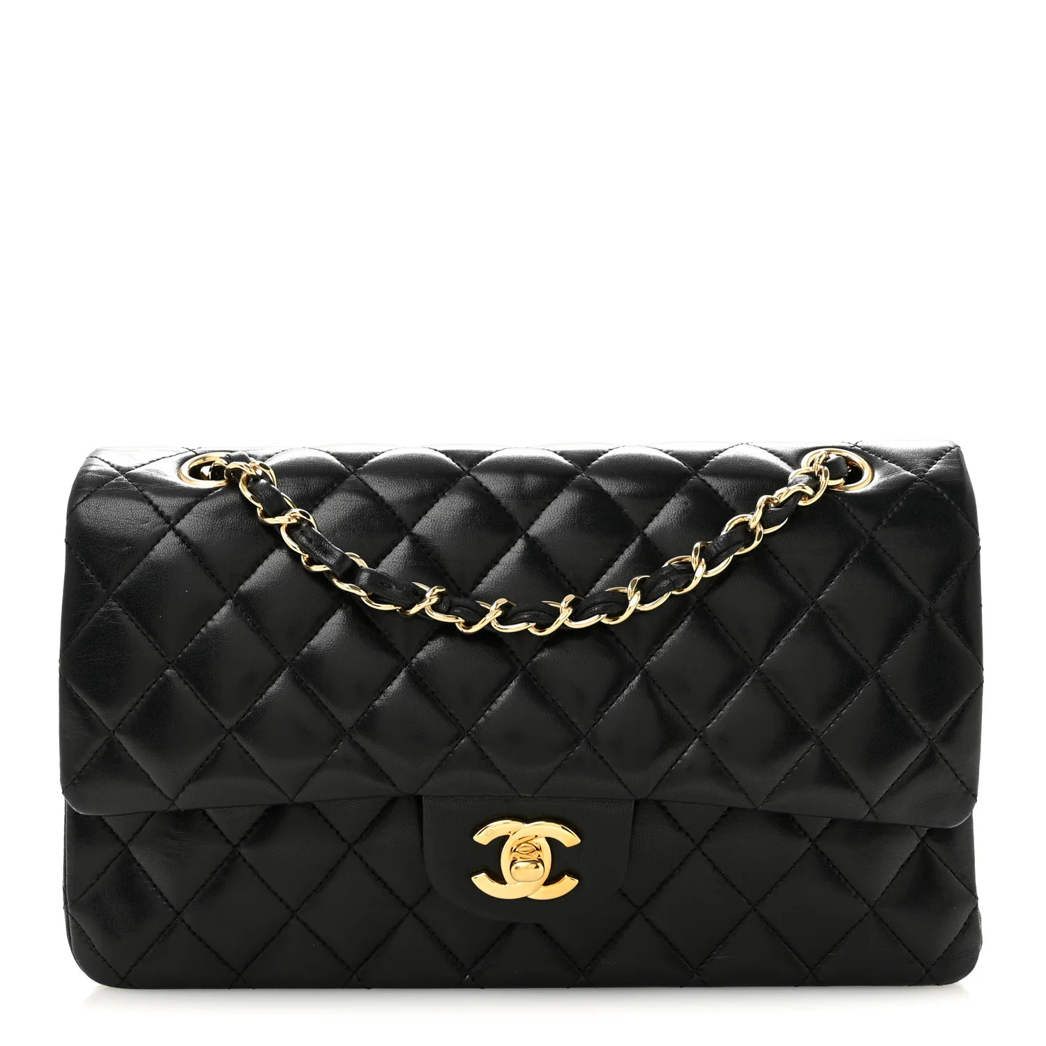 Chanel Lambskin Quilted Medium Double Flap Black 1938707 | FASHIONPHILE (US)