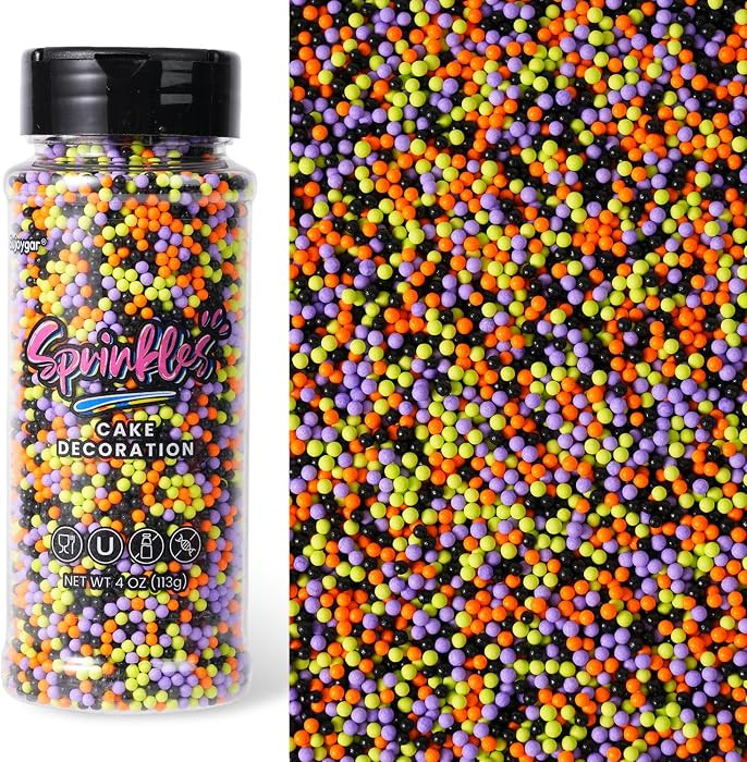 Halloween Nonpareils Sprinkles, 4oz Halloween Sprinkles for Cake Decorating | Amazon (US)
