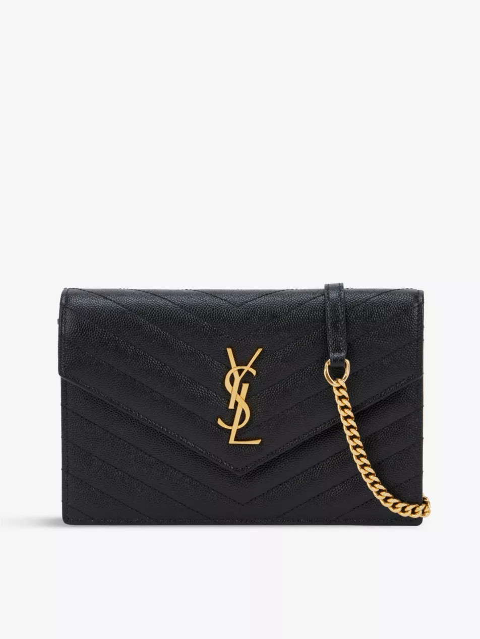 Monogram leather wallet-on-chain | Selfridges