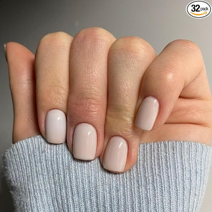Modelones Extra Short Press on Nails, Milky White Squoval Fake Nails, Reusable Nail Kit with Nail... | Amazon (US)