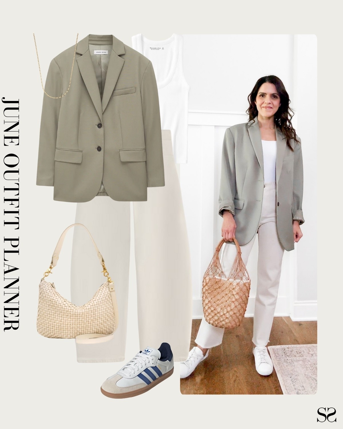 Monthly outfit planner JUNE: what I planned vs how it’s worn: Spring  & Summer looks, pin to planner outfit inspo | barrel jean, oversized blazer, sneakers, white tank top

#springoutfit #casualchic #summeroutfit #blazeroutfit 


#LTKStyleTip